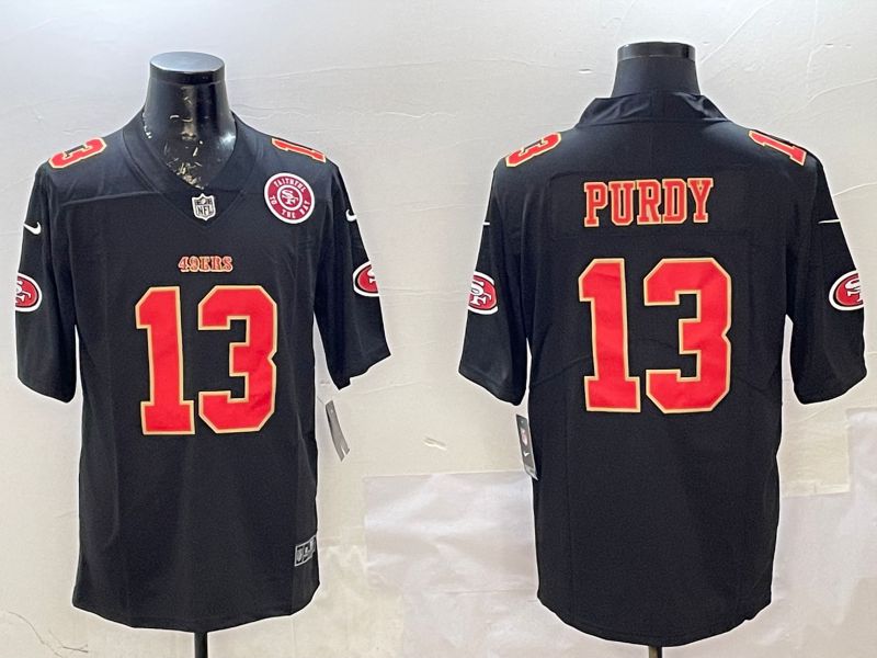 Men San Francisco 49ers #13 Purdy Black gold Fashion 2025 Nike Limited NFL Jersey style 3